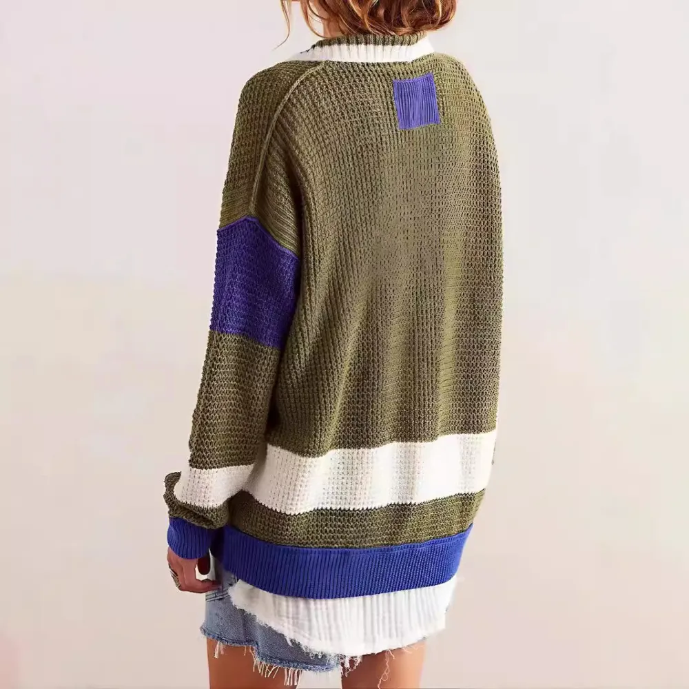 Deep V -neck Knitted Cardigan