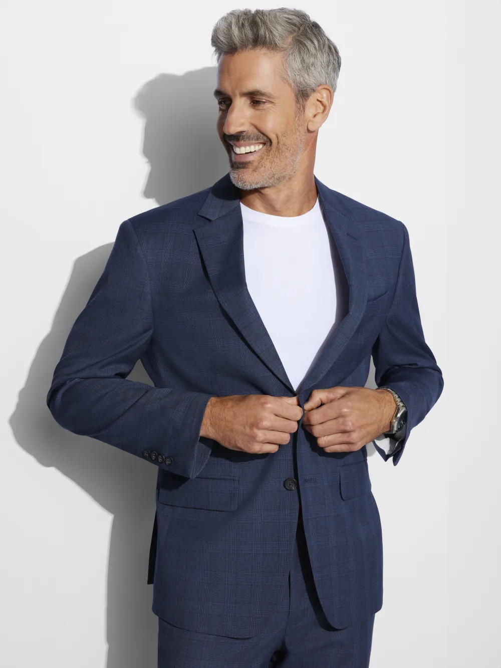 Pronto Uomo Modern Fit Plaid Suit