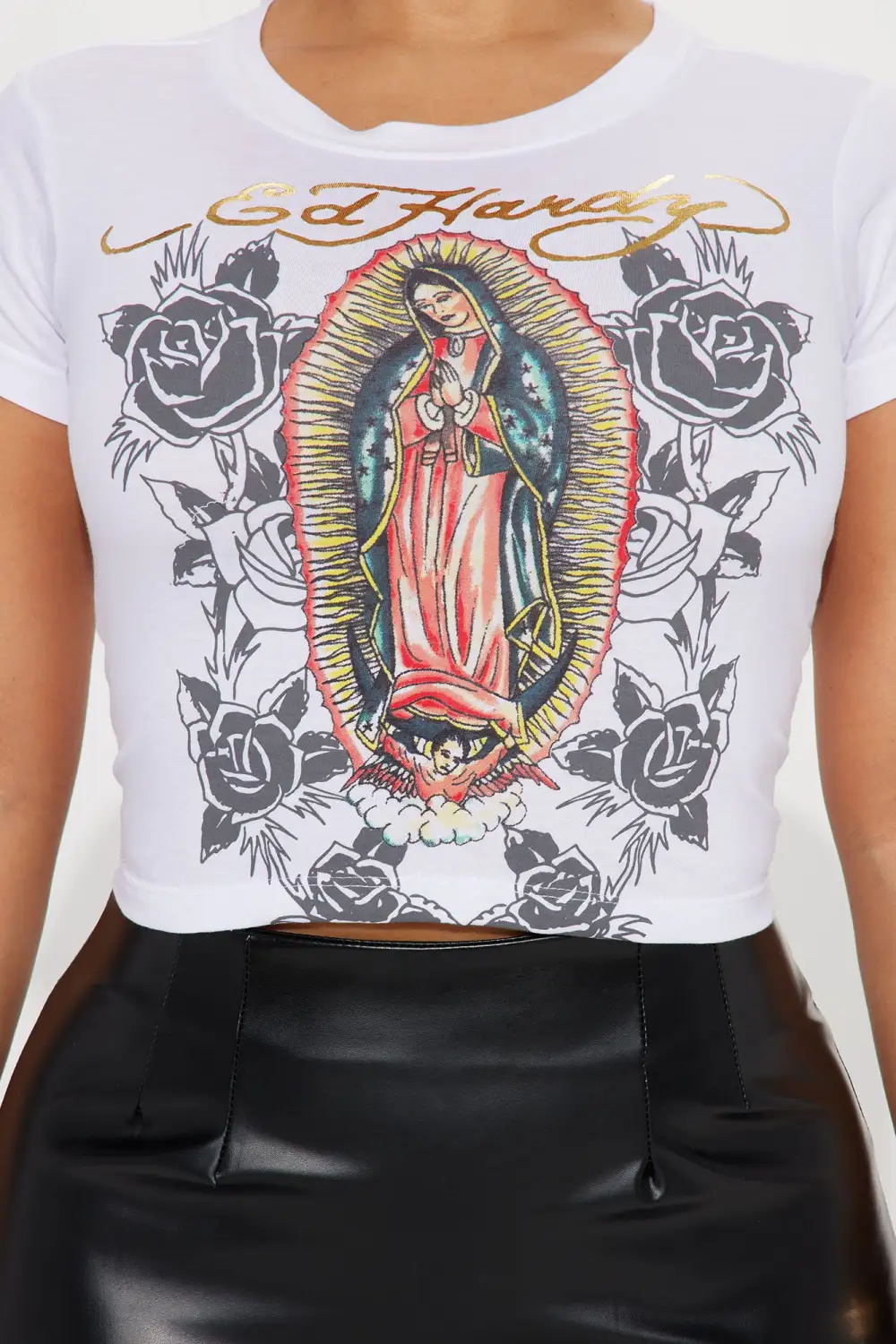 Ed Hardy Mary Fitted Tee - White