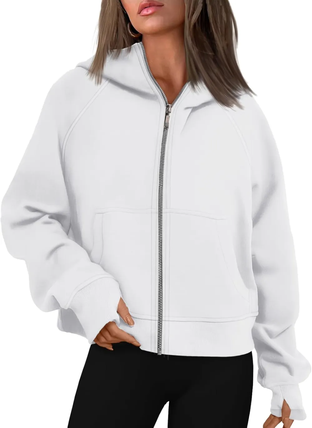 Womens Zip Up Hoodies Fleece Jackets Oversized Sweatshirts Fall Fashion Outfits 2024 Sweaters Winter Clothes