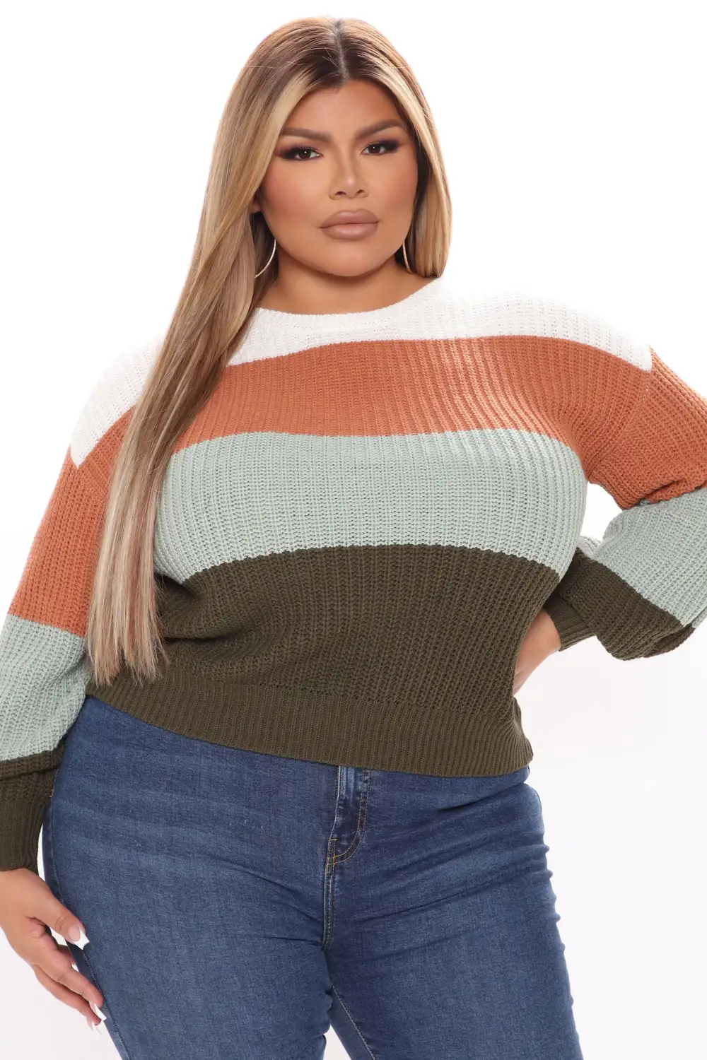 Find Your Own Path Sweater - Olive/combo