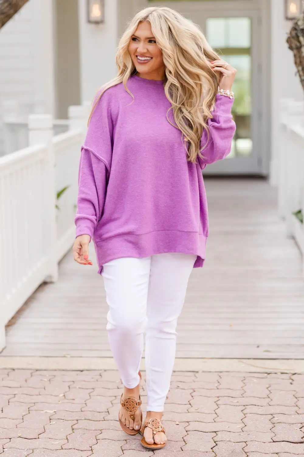 Just Take A Break Sweater, Bright Violet