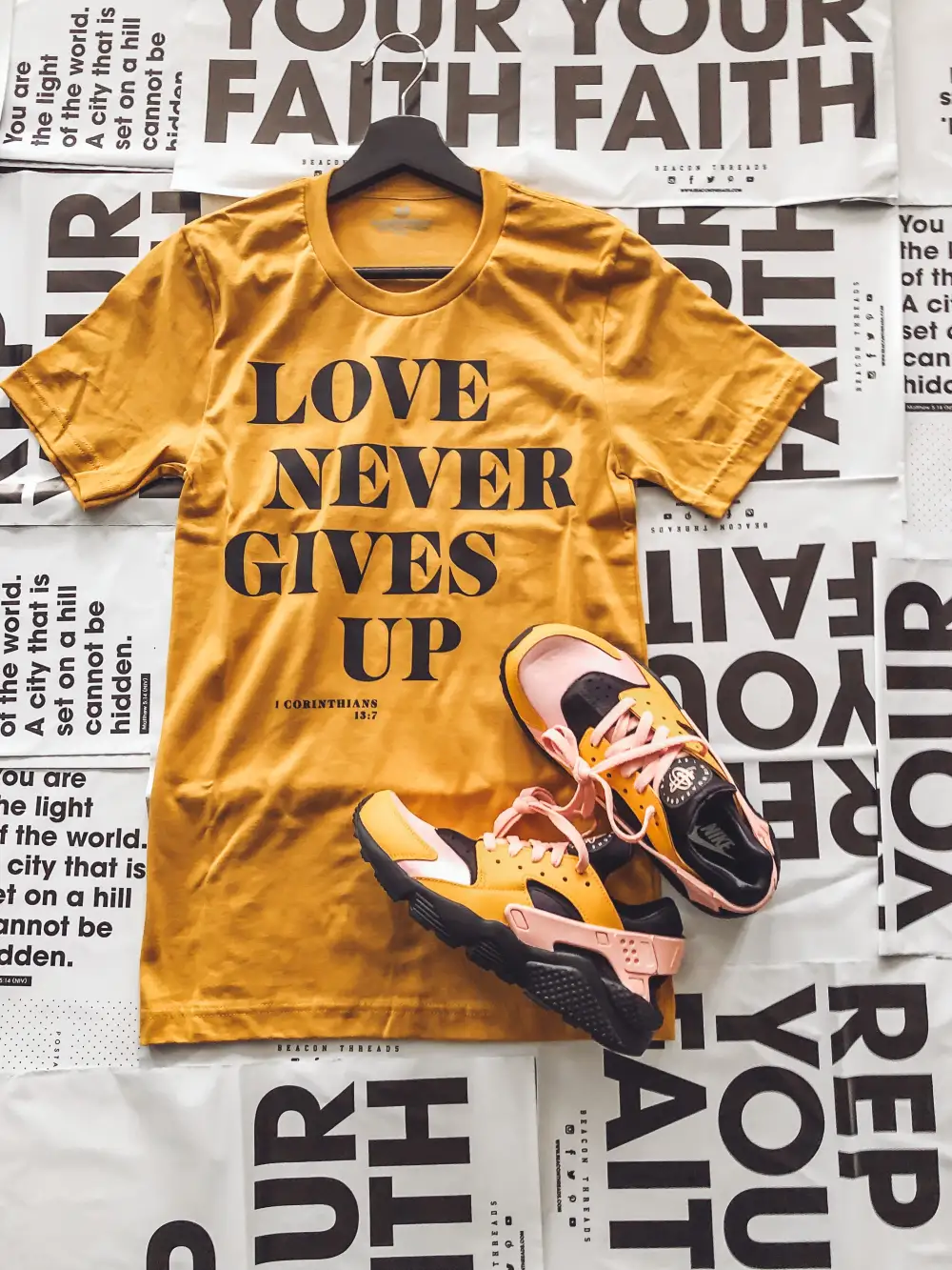 Love Never Gives Up Adult Box T-Shirt