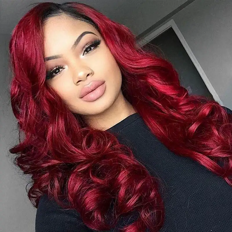 No Leave Out Glueless 1B/99J Balayage Body Wave V Part Wig Beginner Friendly Upgrade U Part Wig