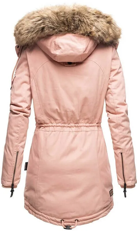 Warm ladies winter parka long jacket green