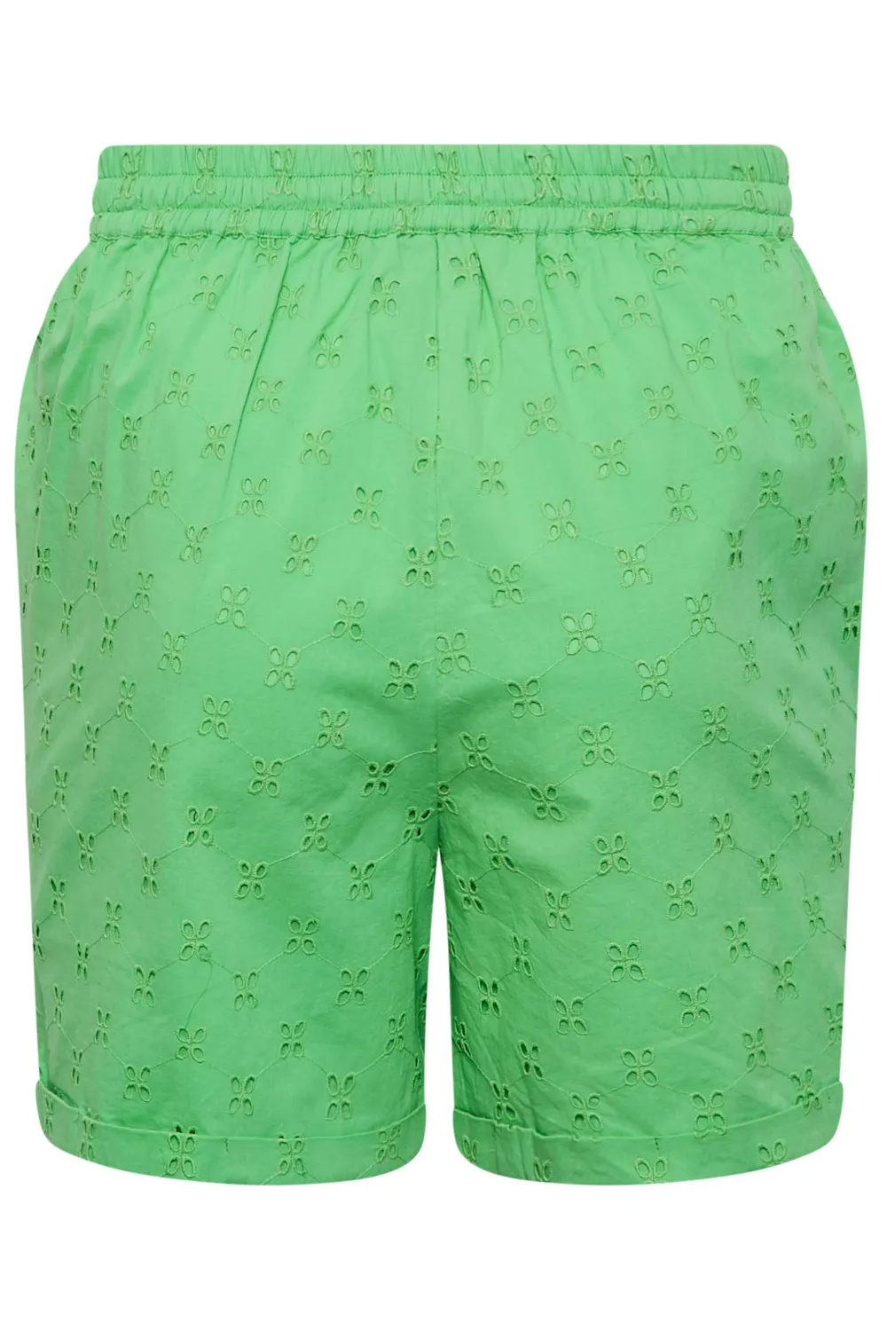 YOURS Curve Green Broderie Anglaise Shorts