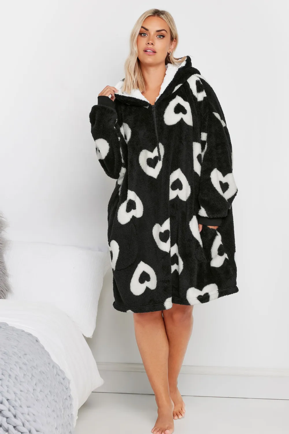 YOURS Curve Grey Moon & Star Oversized Blanket Hoodie