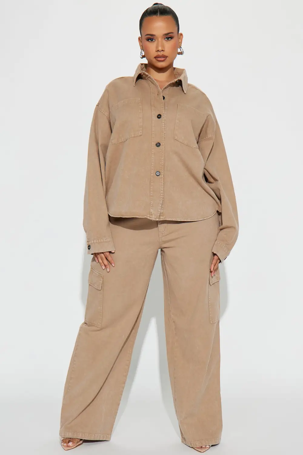Hot Demand Denim Set - Mocha