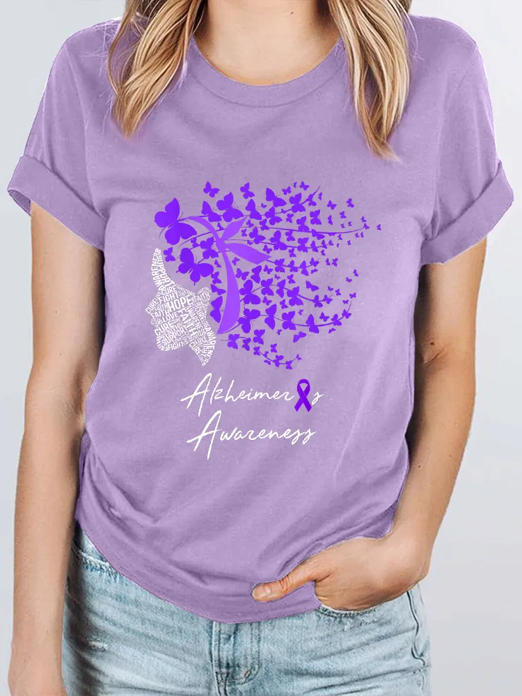 Women'S Alzheimer'S Awareness Round-Neck T-Shirt