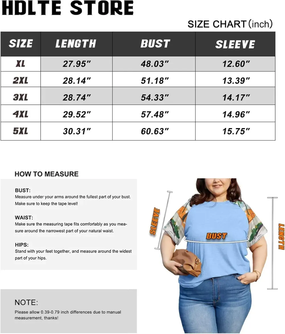 HDLTE Womens Plus Size Tops Floral Bell Sleeves Blouses Summer Crewneck Tunic Loose Casual T Shirts
