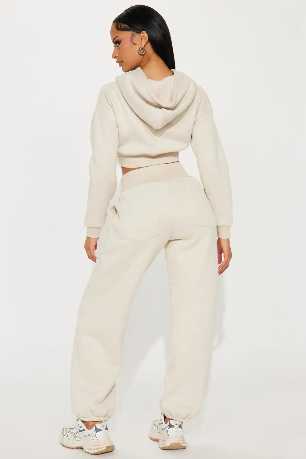 Nikkie Fleece Jogger Set - Cream