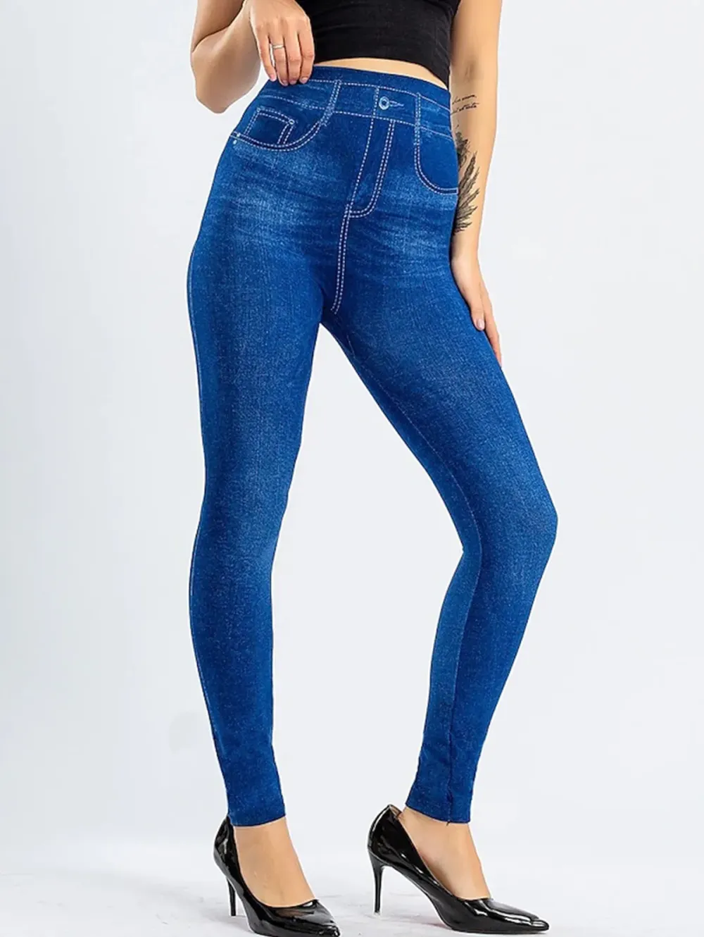 Daily High Waist Washed Stretchy Leggings
