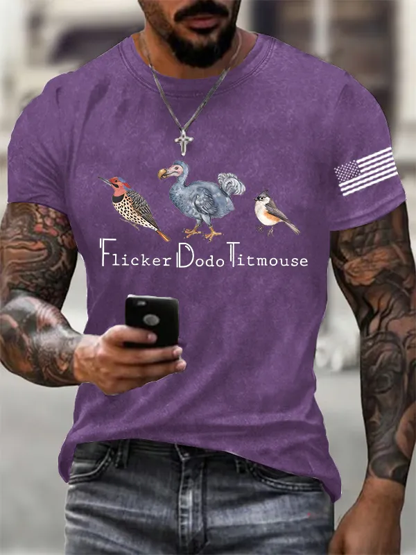 Men'S FDT Animal Printed Cotton Washed T-Shirt