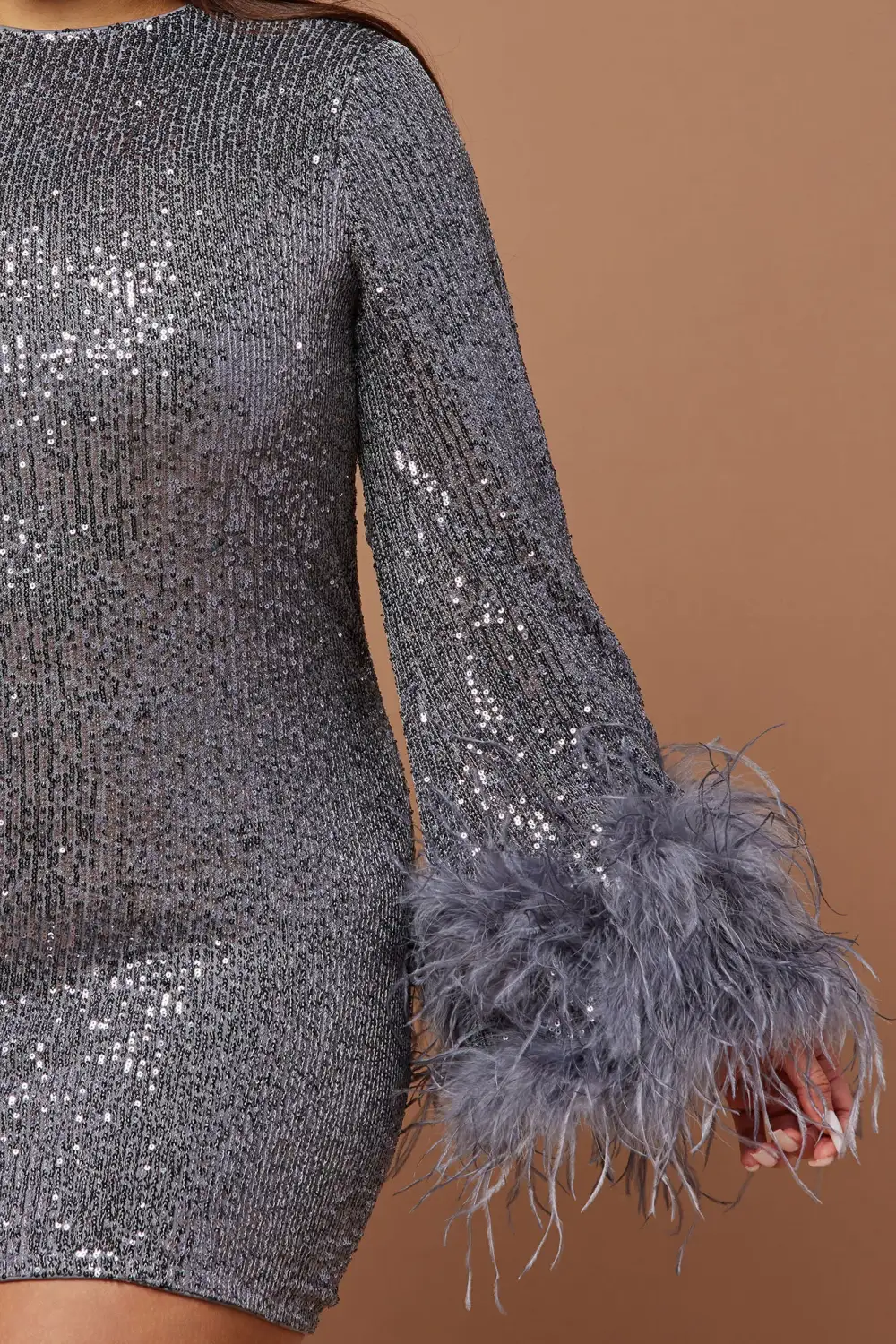 Mirabelle Sequin Mini Dress - Grey