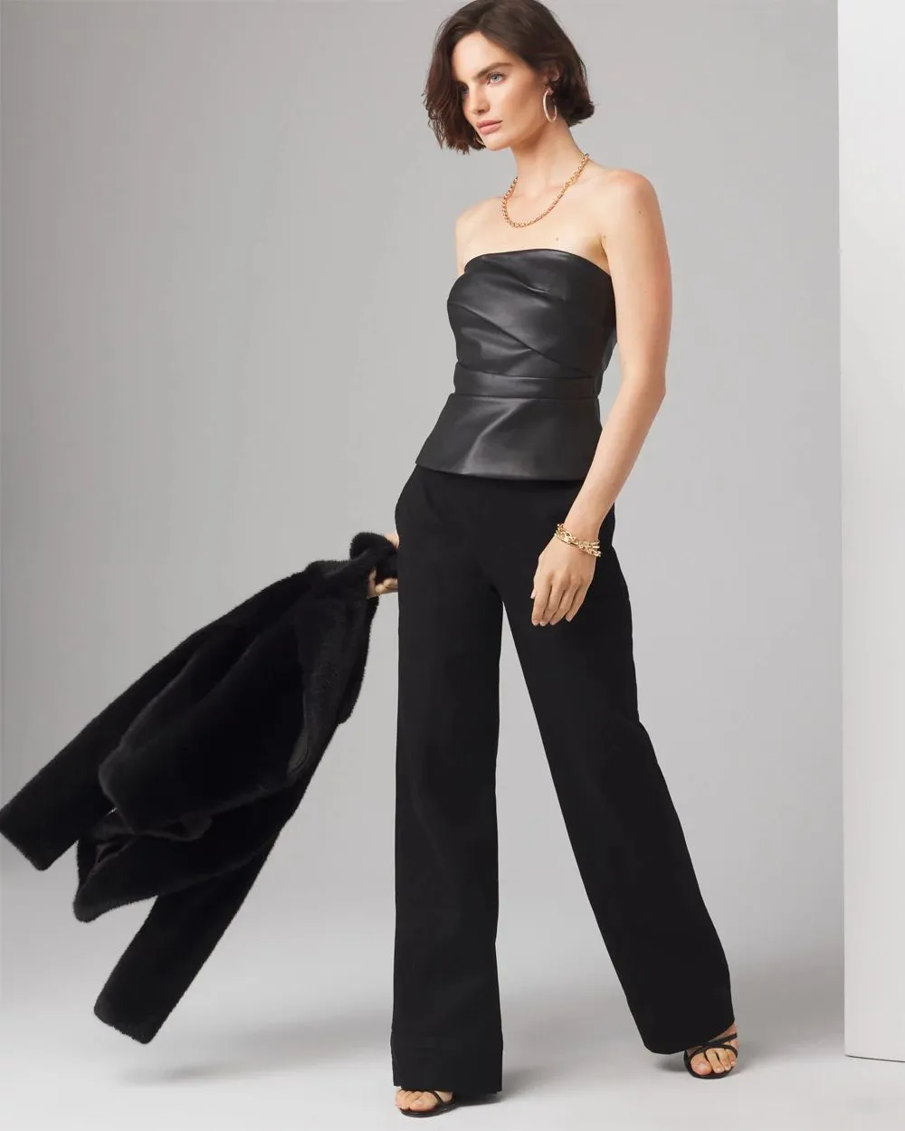 Faux Leather Bustier