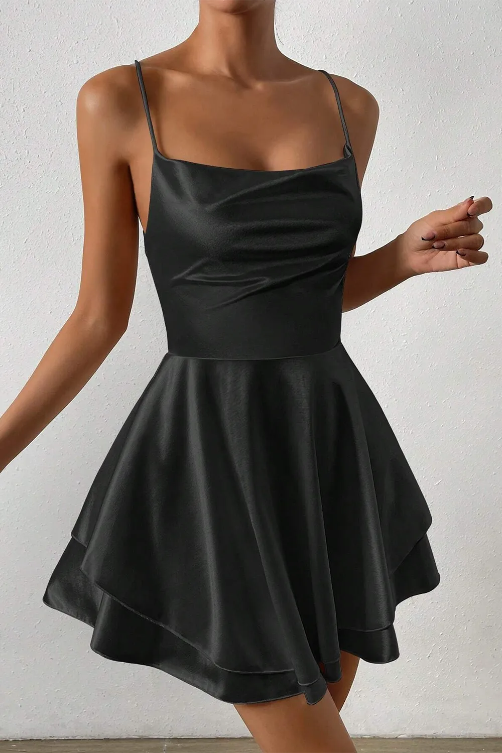 Ladies' Solid Color Spaghetti Strap Dress