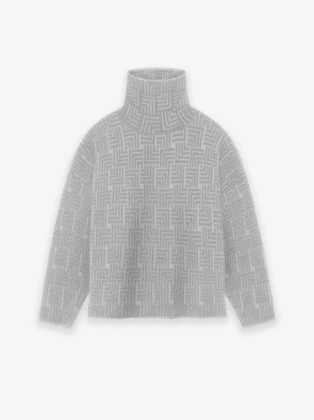 Wool Jacquard High Neck Sweater