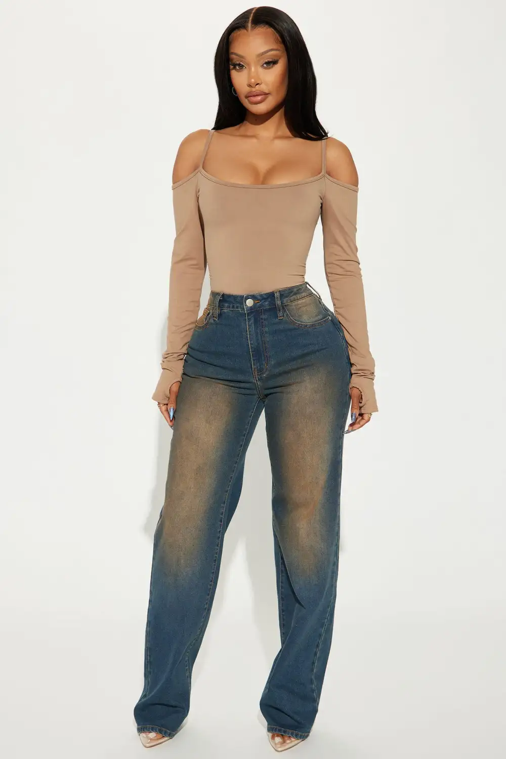 Dani Off Shoulder Bodysuit - Taupe