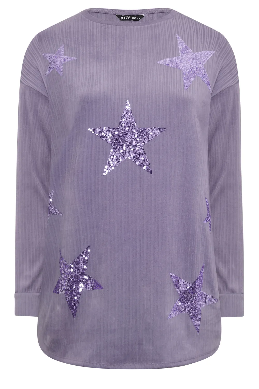 YOURS LUXURY Curve Blue Star Sequin Sweatshirt