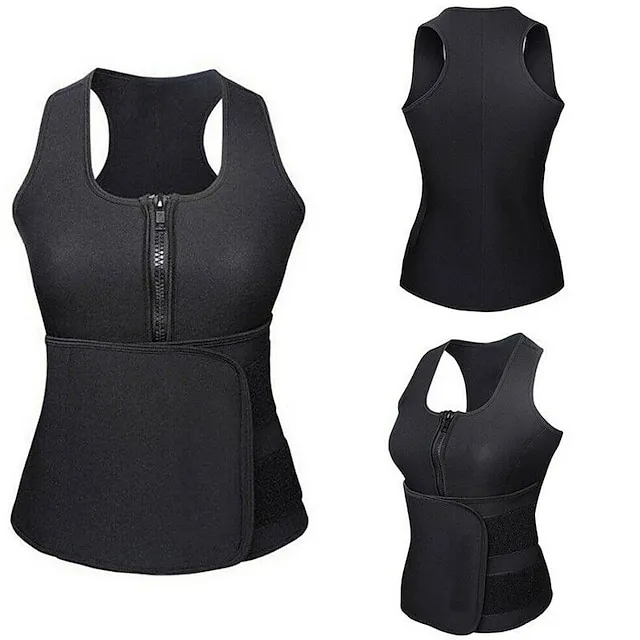 Corset Women's Plus Size Tops Simple Style Sport Classic Tummy Control Push Up Pure Color Zipper Spandex Polyester Running Gym Walking Driving Fall Winter Spring Summer Blue Purple Black