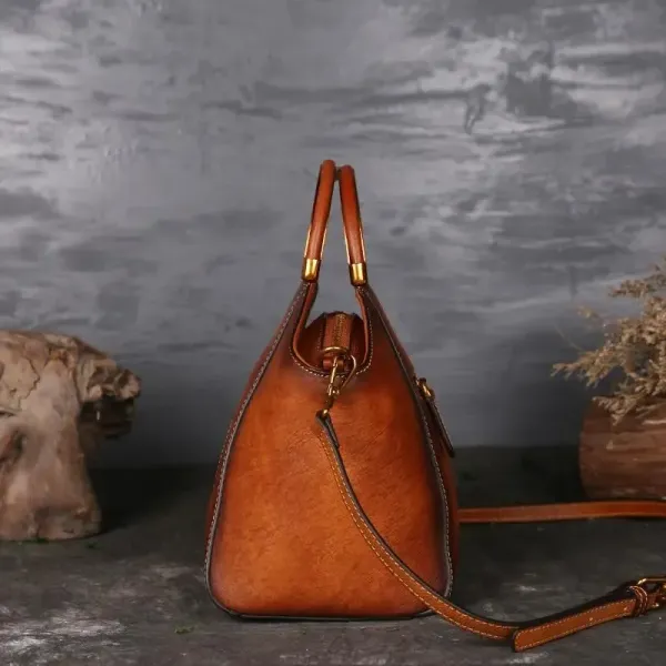 Retro & Elegant Cow Leather Handmade Handbag for Women