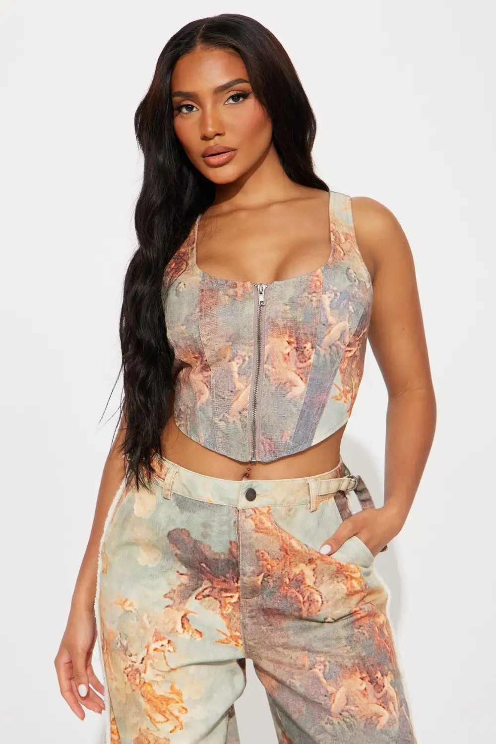 Renaissance Forever Pant Set - Taupe/combo