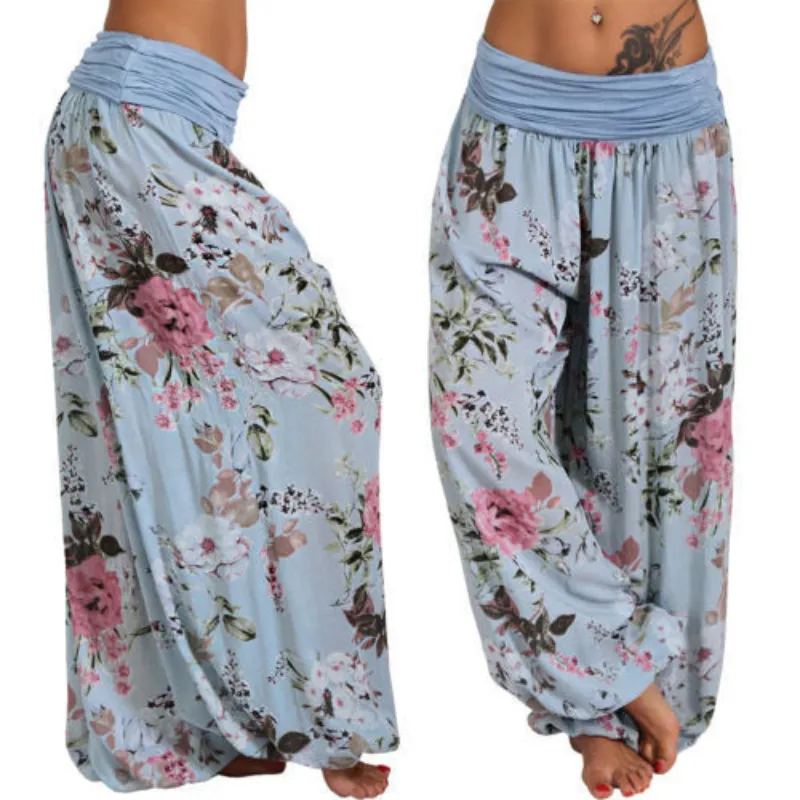 Flowers Printed Ladies Comfortable Harem Casual Pants