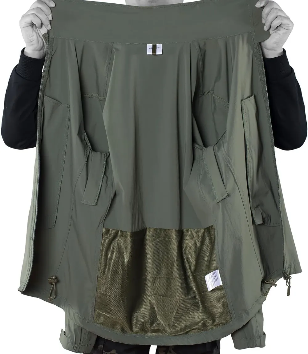 Mens Tactical Soft Shell Full Zip Jacket Lightweight Black Army Combat Coat Special Ops Airsoft Gear