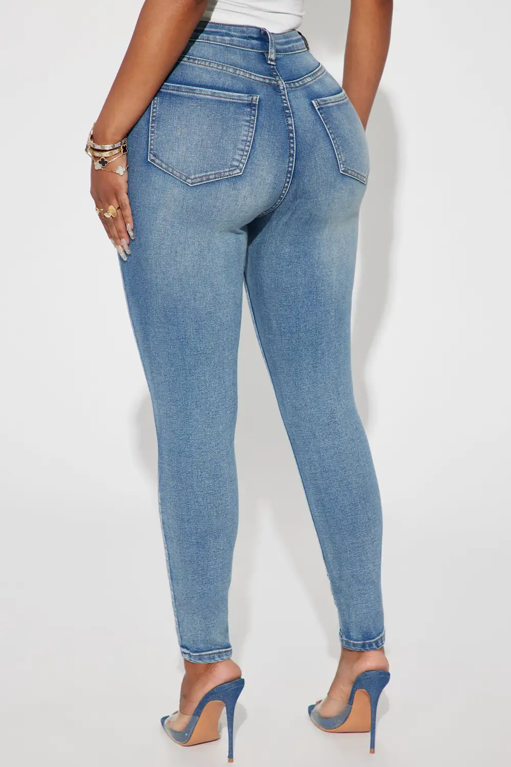 Gemma High Rise Stretch Skinny Jeans - Vintage Wash