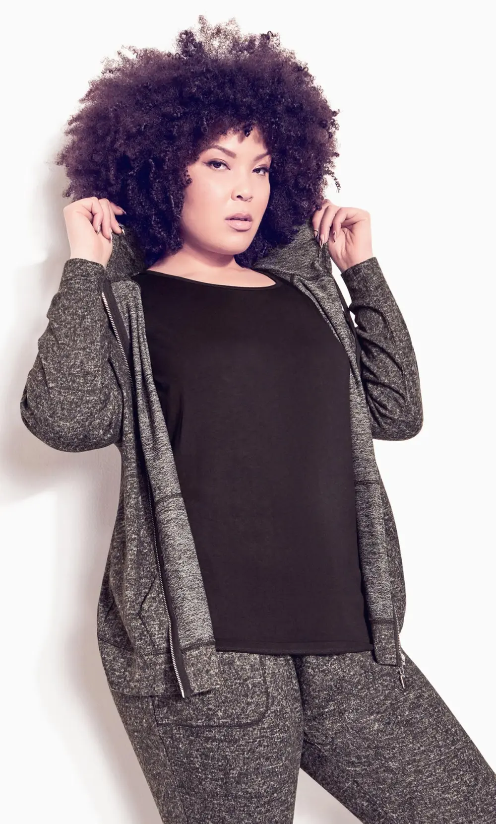 Evans Grey Hacci Plain Jacket