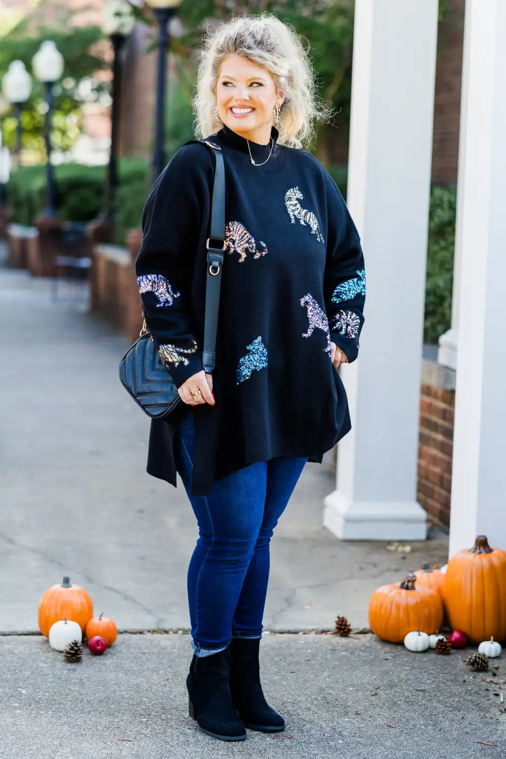 Mother Of The Jungle Sweater, Black Sequin