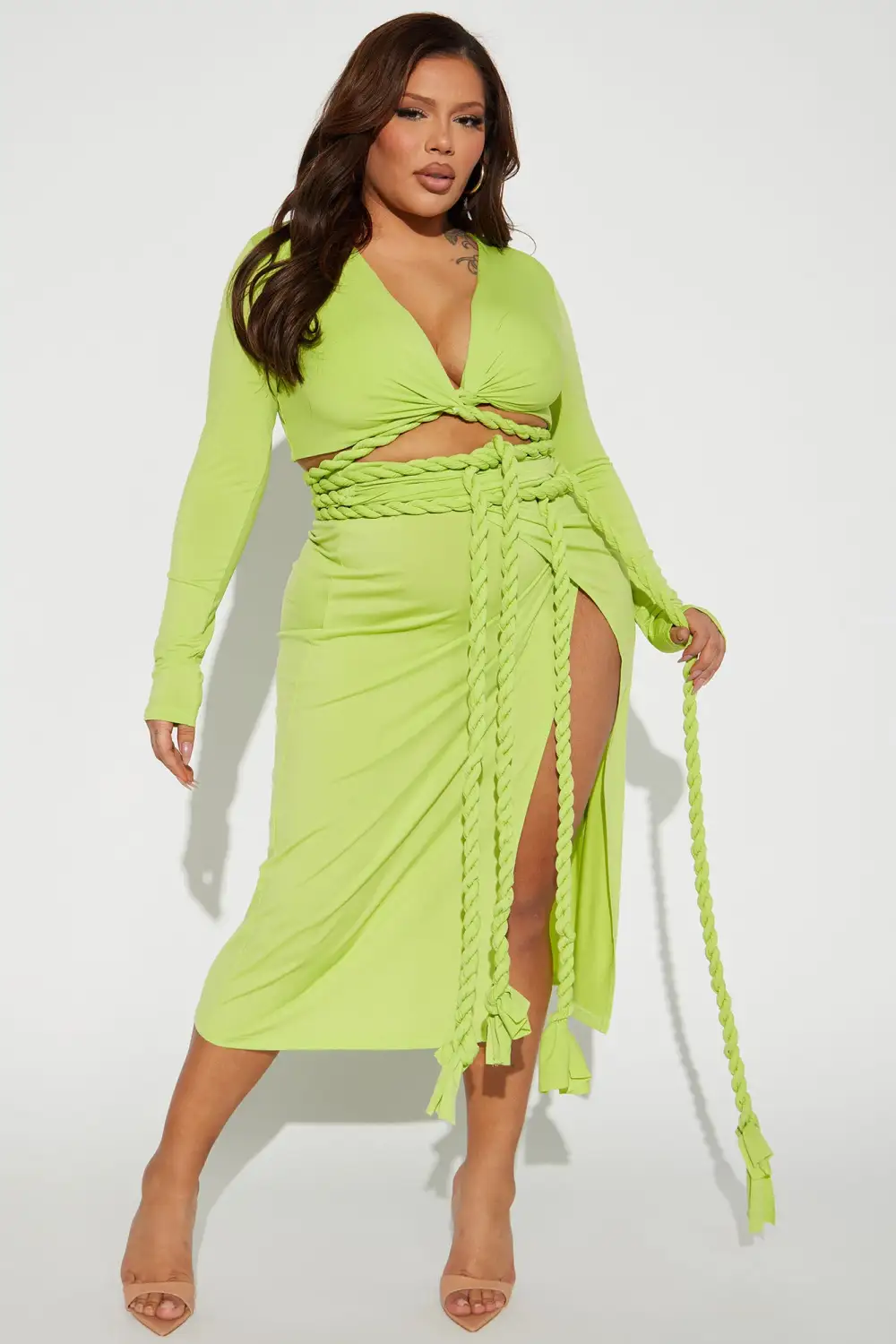Reina Rope Skirt Set - Lime