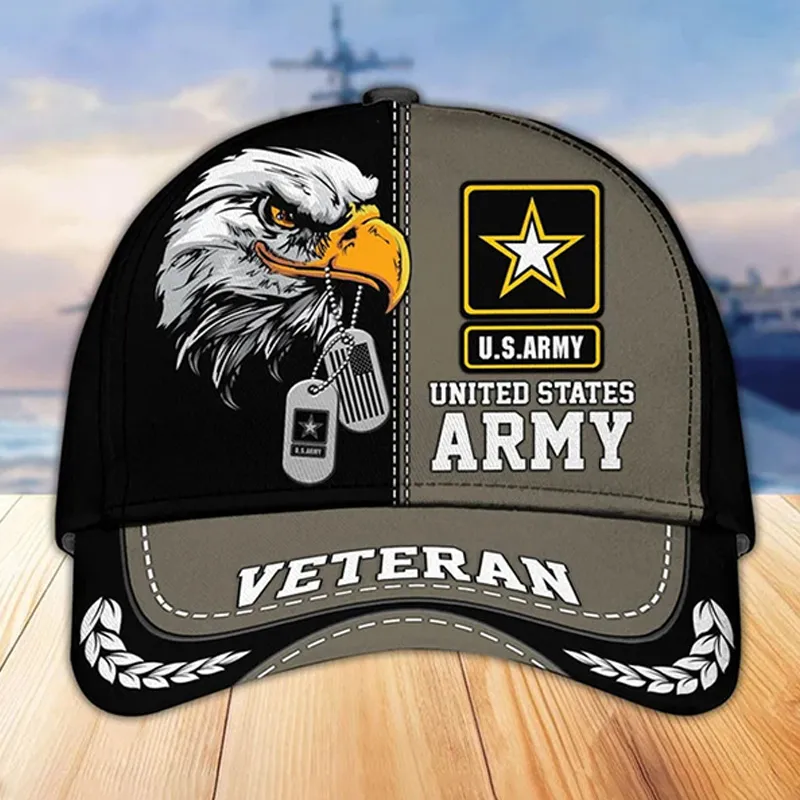 Unisex Casual Independence Day Us Army Print Cap