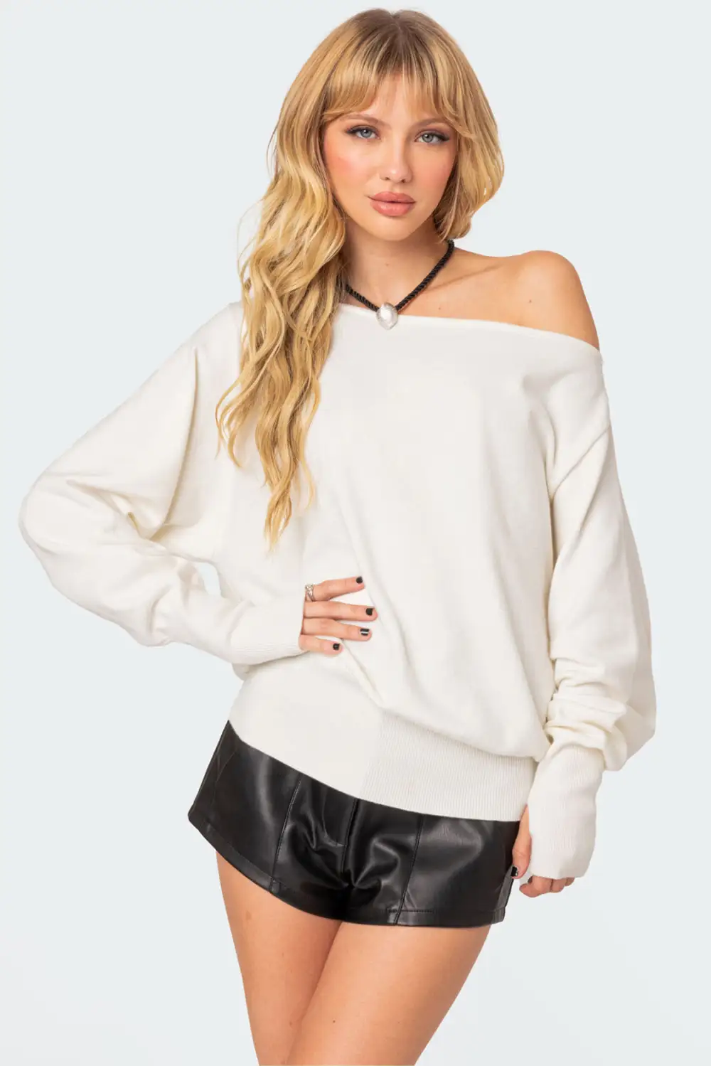 Off Shoulder Oversized Sweater
