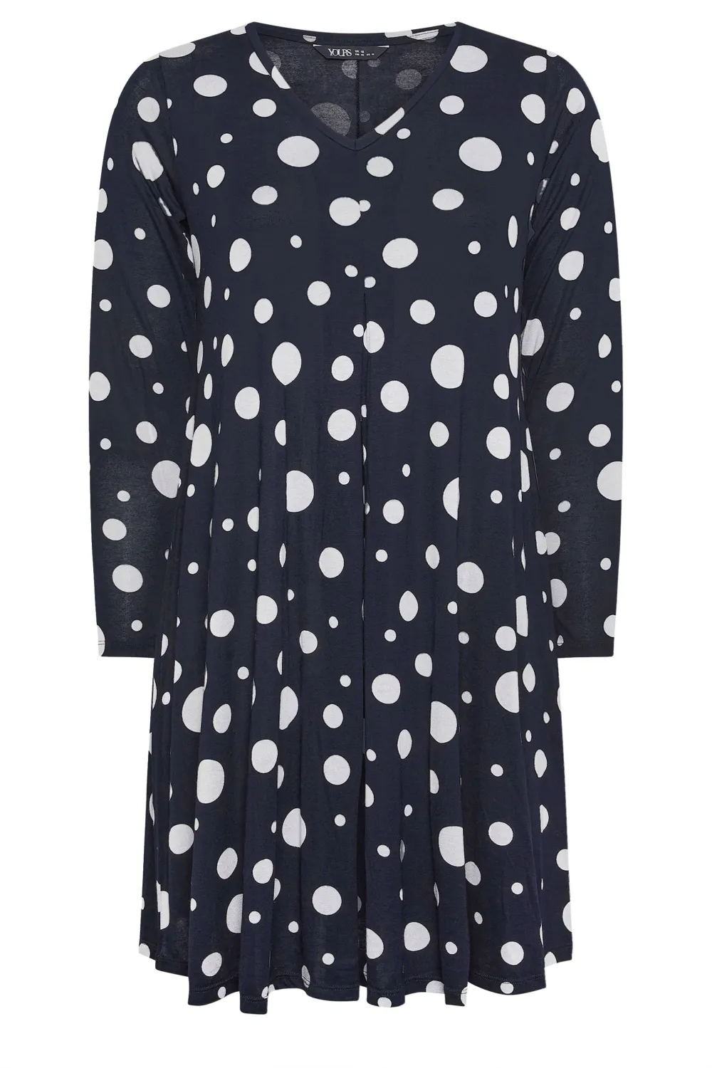 YOURS Curve Black Polka Dot Print Mini Dress