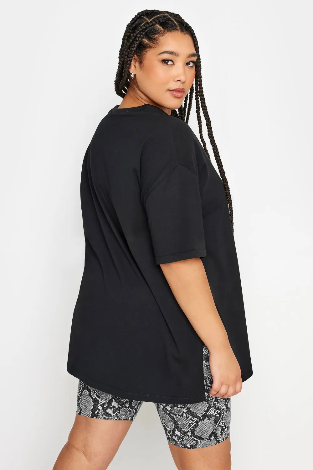 YOURS Curve 2 PACK Black Floral Print Cycling Shorts