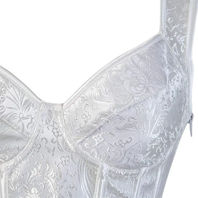 Corset Women's Corsets Halloween Wedding Party Party & Evening Plus Size Black White Purple Breathable Overbust Corset Zipper Lace Up Backless Tummy Control Push Up Flower All Seasons