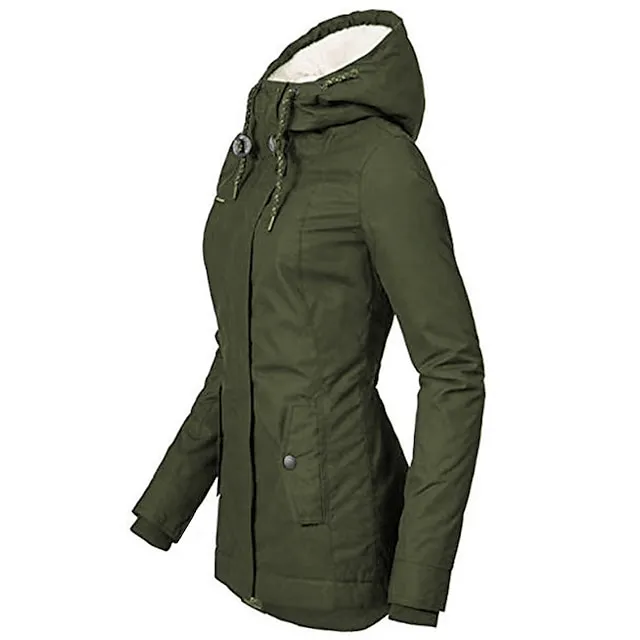 Women's Parka Street Fall Winter Puffer Jacket Long Coat Windproof Warm 3 in 1 Loose Casual Sports Jacket Long Sleeve Solid Color Zipper Purple Blushing Pink Waterpoof Daily Wear Down Parkas  Lined