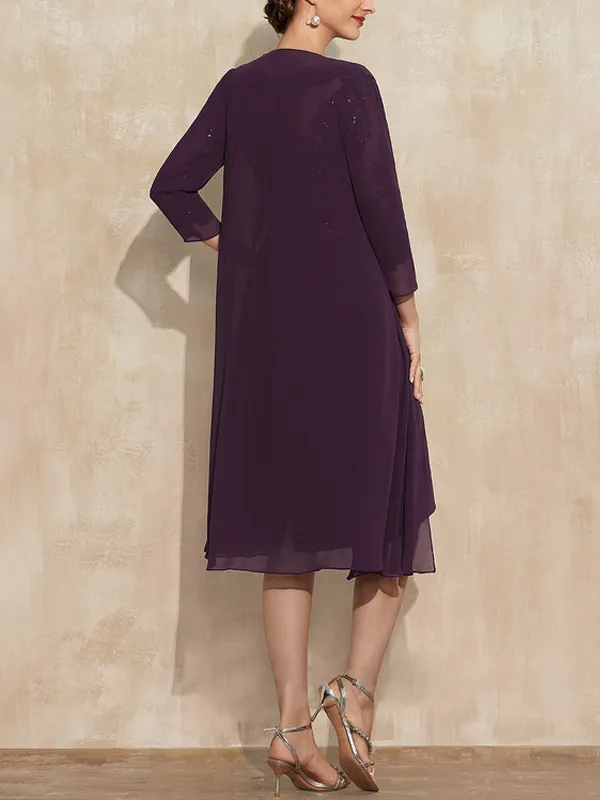 Chiffon Lace Beaded Mother of the Bride Dress