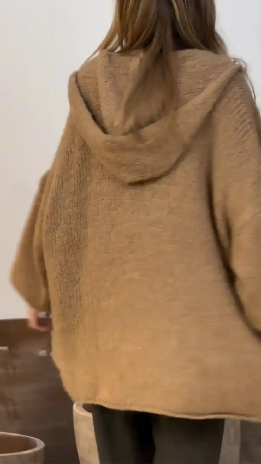 Women's Hooded Long-sleeved Knitted Casual Tops Jacket