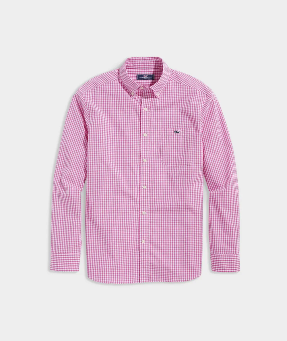 Stretch Poplin Gingham Shirt