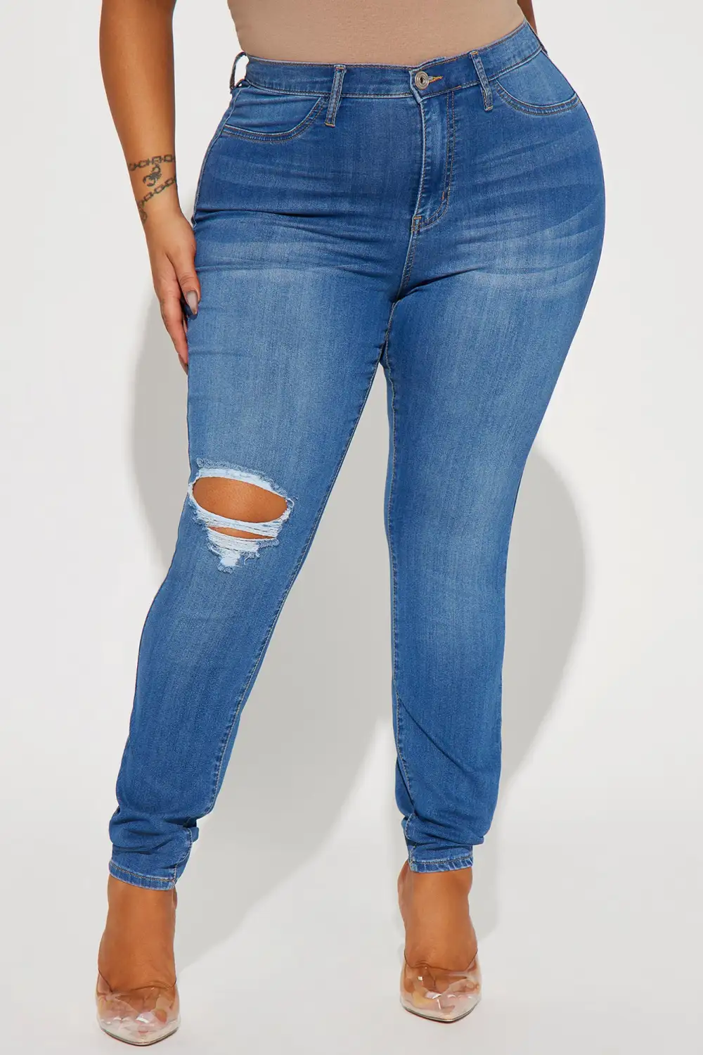 Move Ahead High Stretch Curvy Skinny Jean - Medium Wash