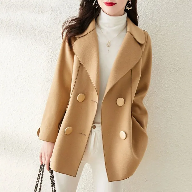 Double Face Lapel Camel Coat