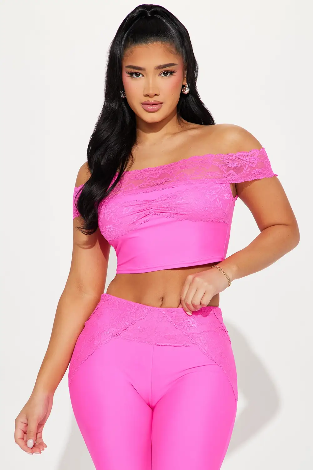 Lost In Love Legging Set - Hot Pink