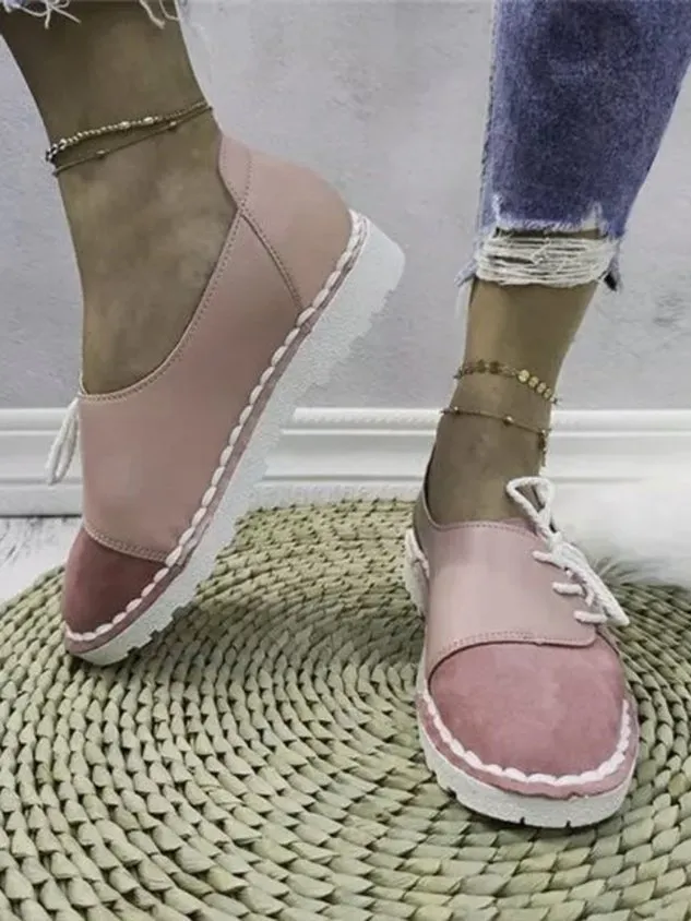Women's Casual Vintage Round Toe Flats All Season Shoes