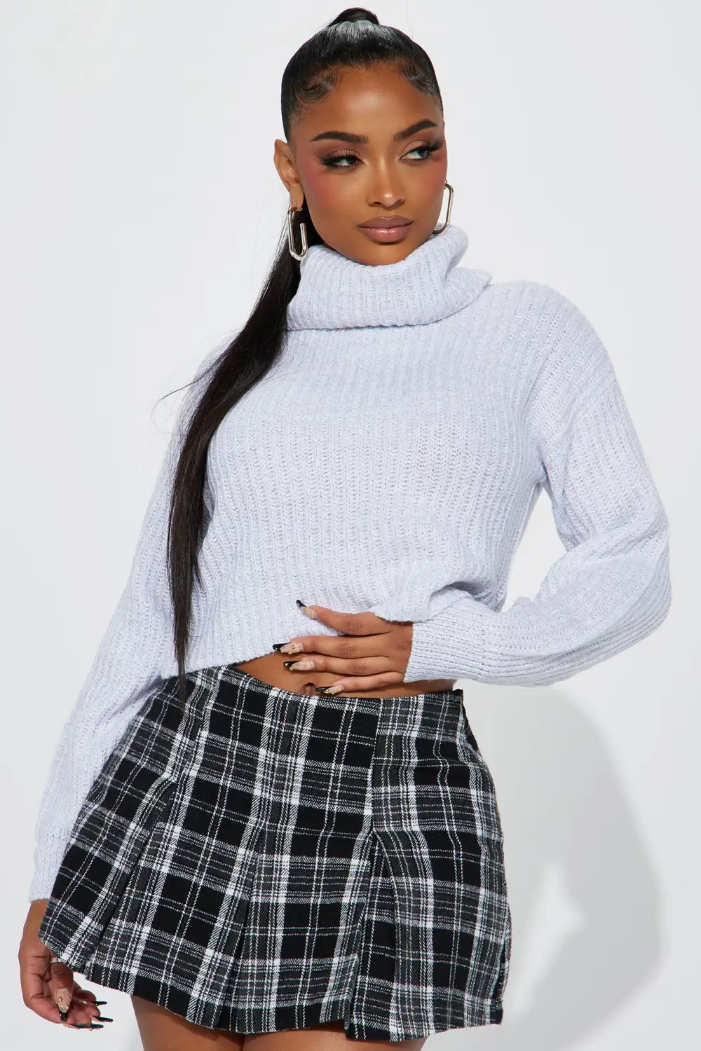 Jaylaani Sweater Top - Heather Grey