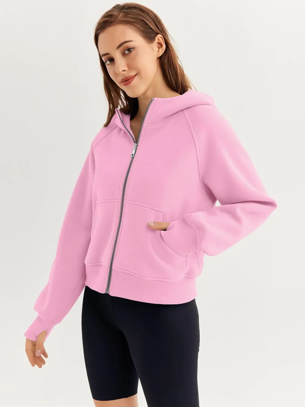 Womens Zip Up Hoodies Fleece Jackets Oversized Sweatshirts Fall Fashion Outfits 2024 Sweaters Winter Clothes