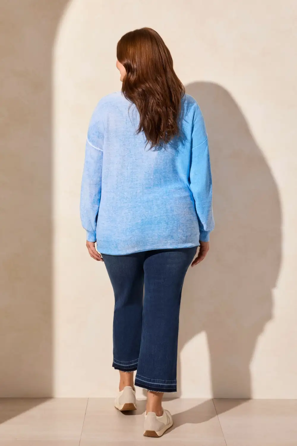 Special Wash Long Sleeve V-Neck Sweater-Sailboat