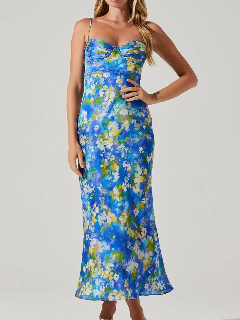 Florianne Lace Trim Bustier Maxi Dress