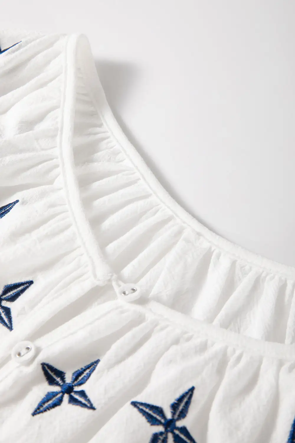 Paisley Geometric Print Embroidered Blouse